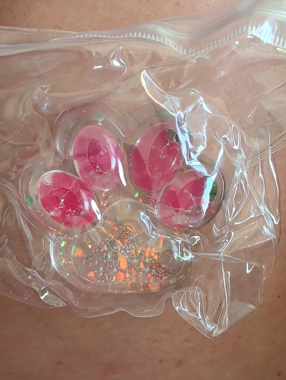 Pink Paw-Shaped Gel Taba Squishy Unbranded